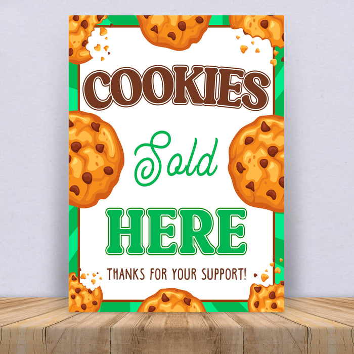 PDF Cookies Sold Here Booth Sign | Fundraiser, Bake Sale, Cookie Booth ...