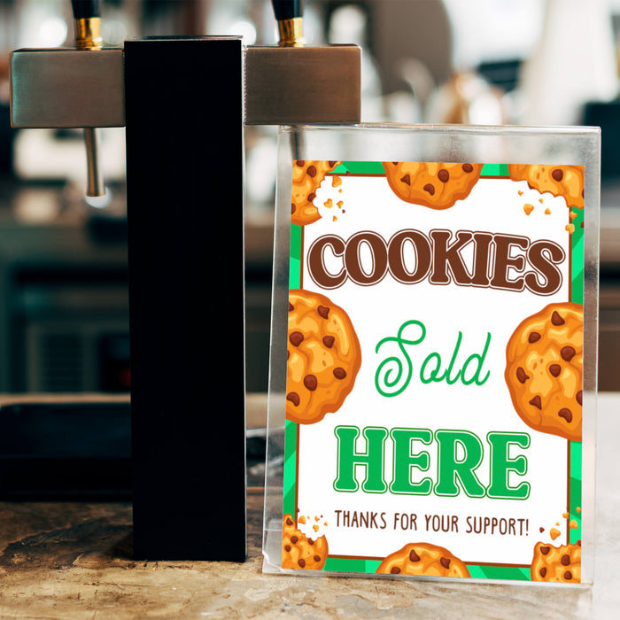 PDF Cookies Sold Here Booth Sign | Fundraiser, Bake Sale, Cookie Booth ...