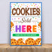Printable Cookies Sold Here Booth Sign | Scouts Cookie Booth, Fundraiser, Bake Sale Poster