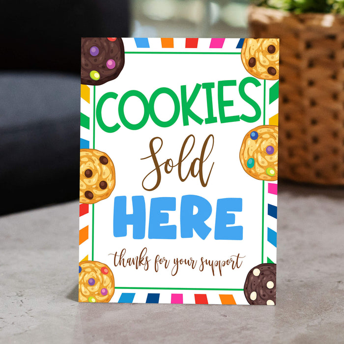 PDF Cookies Sold Here Booth Sign | Cookies Sale Booth Poster Banner