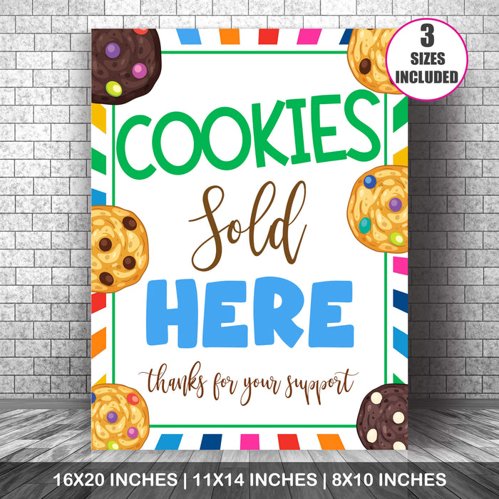 PDF Cookies Sold Here Booth Sign | Cookies Sale Booth Poster Banner ...