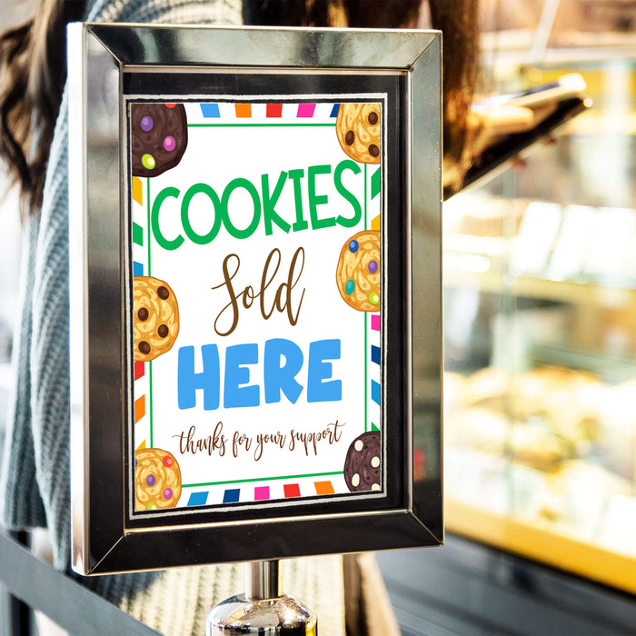 PDF Cookies Sold Here Booth Sign | Cookies Sale Booth Poster Banner