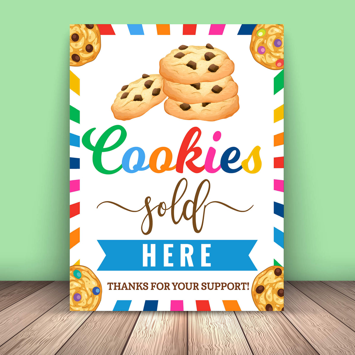 Printable Cookies Sold Here Booth Sign Scout cookie Sale, Bake Sale