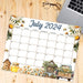 PDF Summer Daisies July 2024 Calendar | Printable Cute Floral Month of July Planner