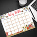 PDF July 2024 Daisy Floral Themed Calendar | Daisies Floral Planner for July