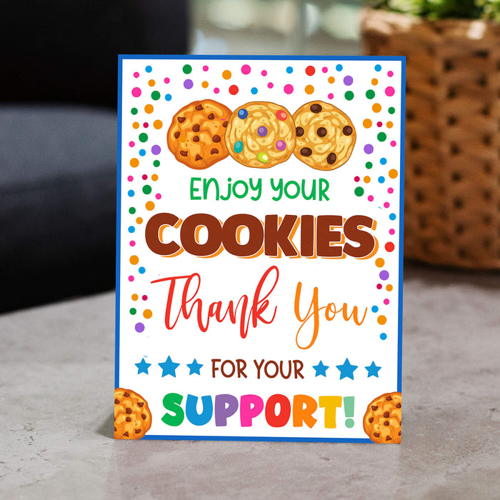 Printable Enjoy Your Cookies Thank You Signage | PDF Cookie Booth Sign