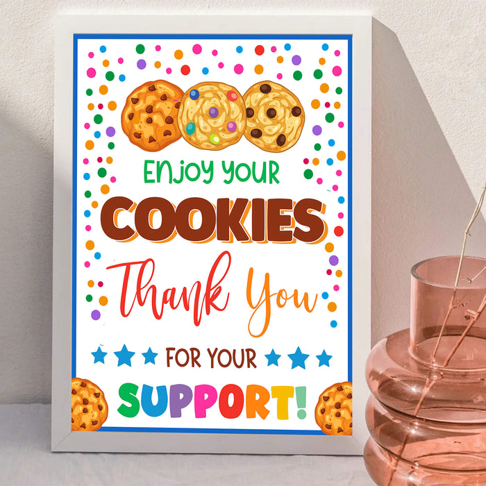 Printable Enjoy Your Cookies Thank You Signage | PDF Cookie Booth Sign