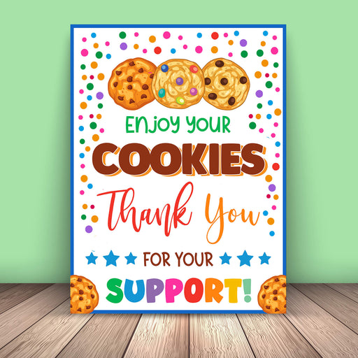 Printable Enjoy Your Cookies Thank You Signage | PDF Cookie Booth Sign