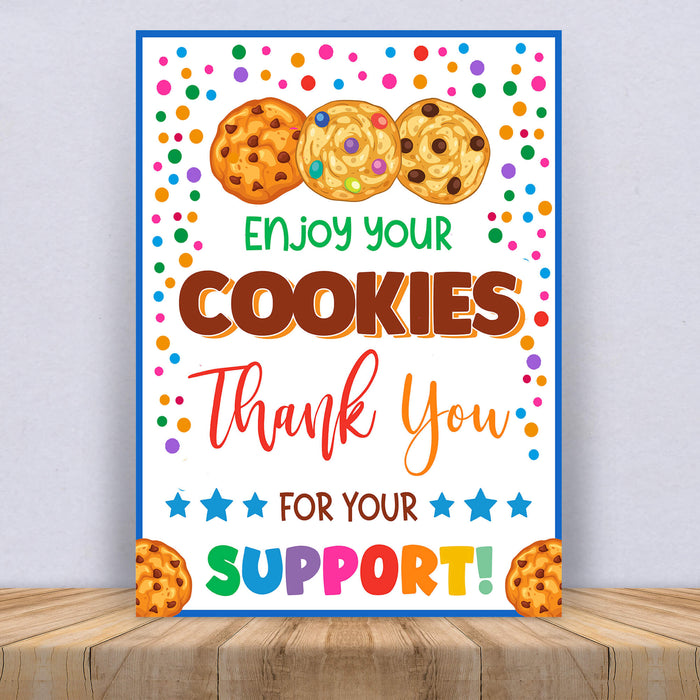 Printable Enjoy Your Cookies Thank You Signage | PDF Cookie Booth Sign