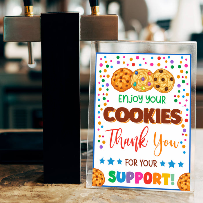 Printable Enjoy Your Cookies Thank You Signage | PDF Cookie Booth Sign