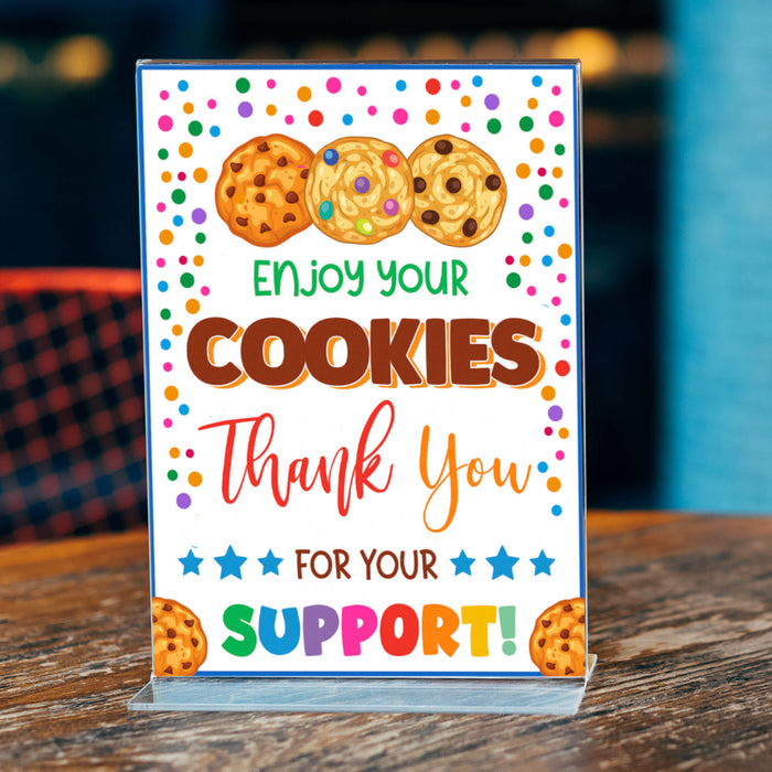 Printable Enjoy Your Cookies Thank You Signage | PDF Cookie Booth Sign