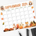 Printable September 2024 Calendar with Fall Animals