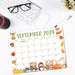 September 2024 Calendar Featuring Fall Animals