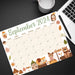 Fall Animals Theme Printable Calendar September 2024