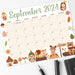 Fall Animals Theme Printable Calendar September 2024