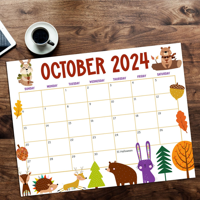 Autumn Animals October Calendar