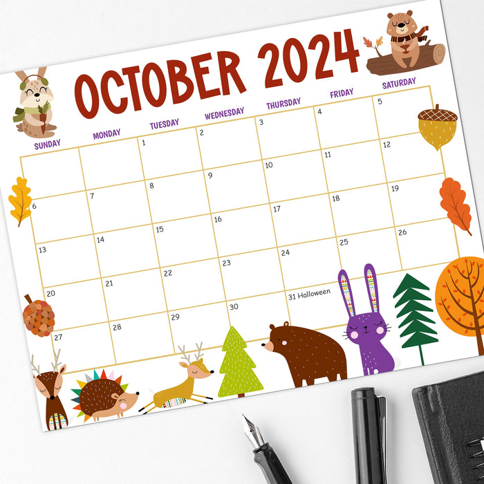 Autumn Animals October Calendar