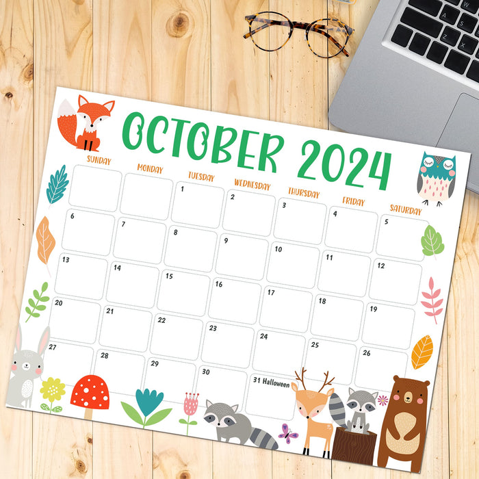 Fall Colors Animal October Calendar