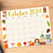 October Animal Fall Calendar