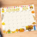 Cute Autumn Harvest October 2024 Calendar Printable