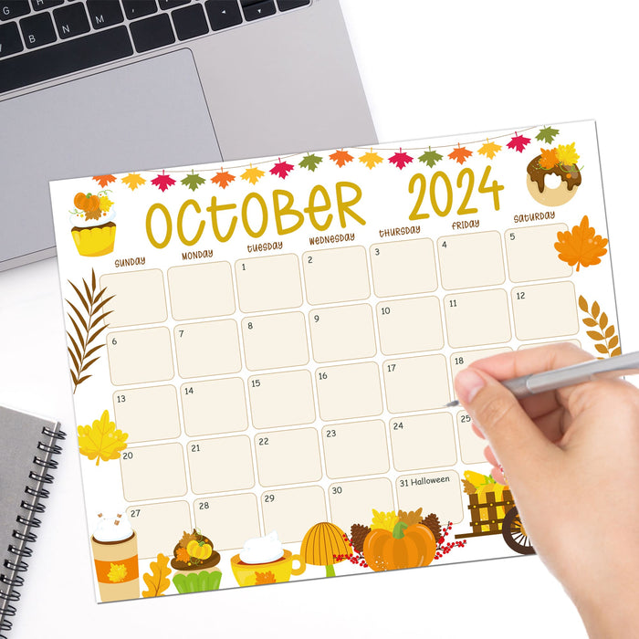 Cute Autumn Harvest October 2024 Calendar Printable