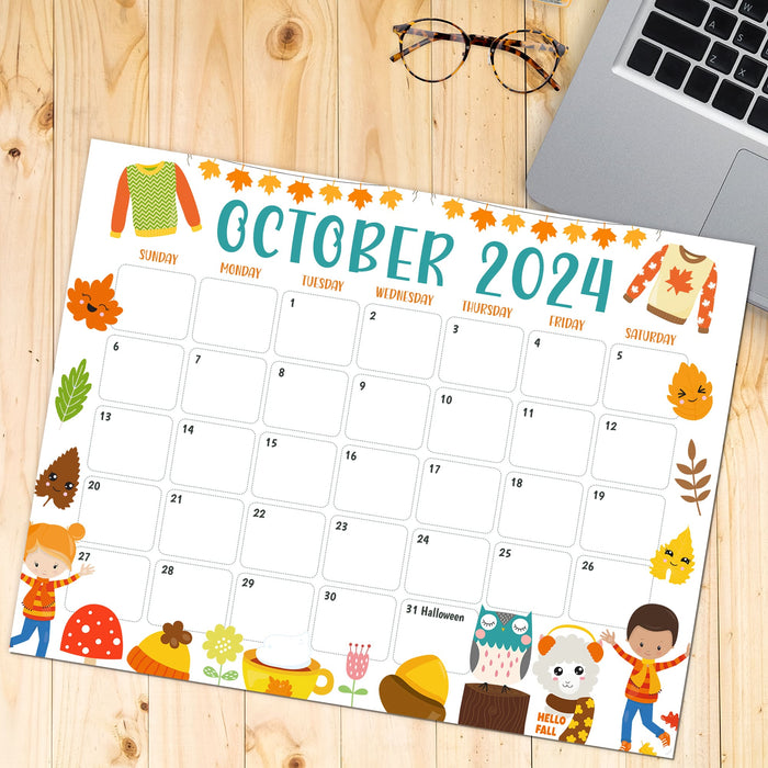 Printable Fall Harvest October 2024 Calendar Design