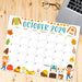 Printable Fall Harvest October 2024 Calendar Design