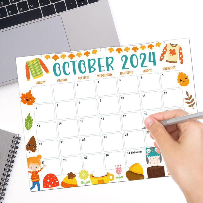 Printable Fall Harvest October 2024 Calendar Design