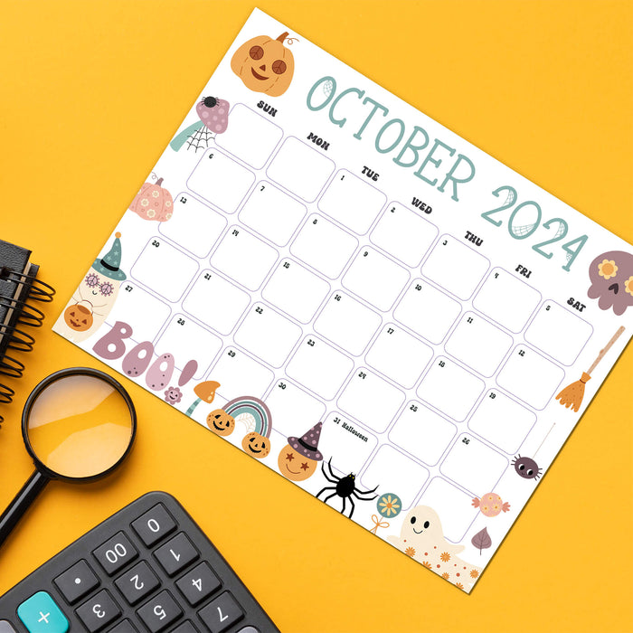 Cute Halloween October 2024 Calendar Download