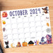 Whimsical October 2024 Halloween Calendar Template