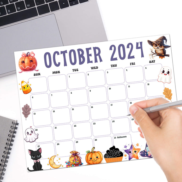 Whimsical October 2024 Halloween Calendar Template