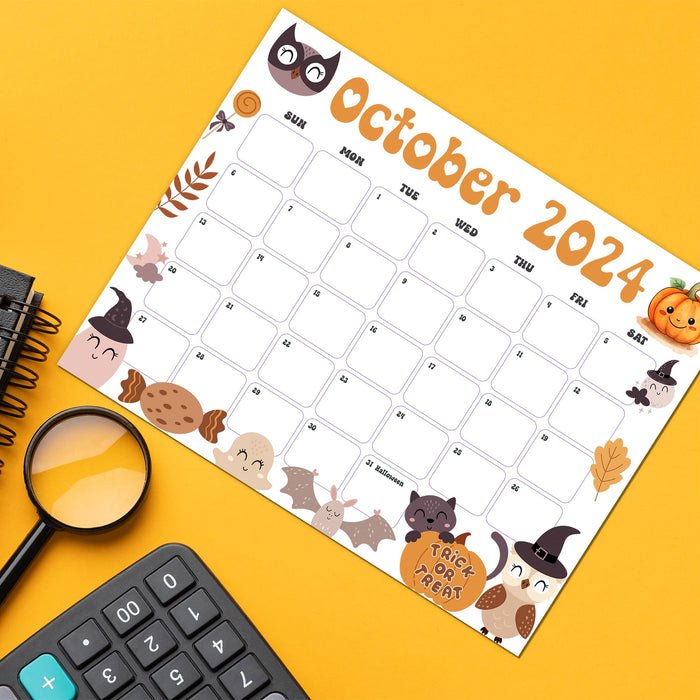 Printable October 2024 Halloween Calendar PDF