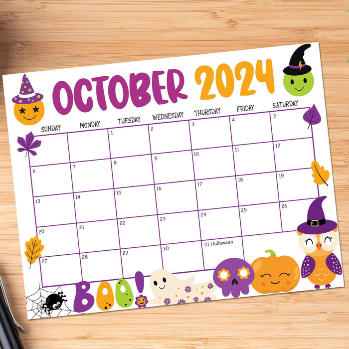 October 2024 Cute Halloween Calendar Download - Posh Park october-2024-cute-halloween-calendar-download-posh-park