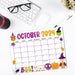 October 2024 Cute Halloween Calendar Download