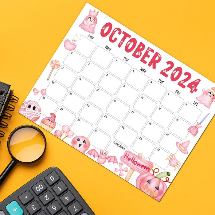 Digital October 2024 Halloween Calendar PDF