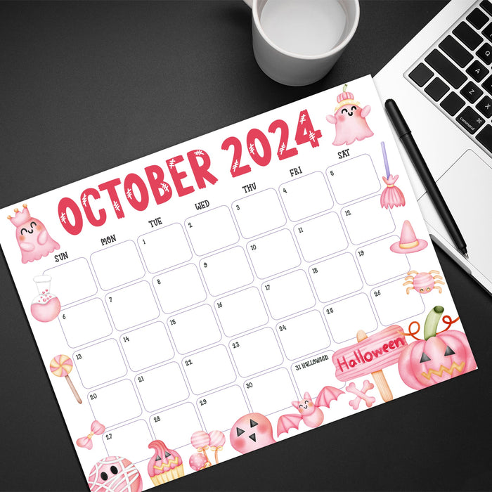 Digital October 2024 Halloween Calendar PDF