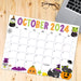 Whimsical Halloween October 2024 Calendar