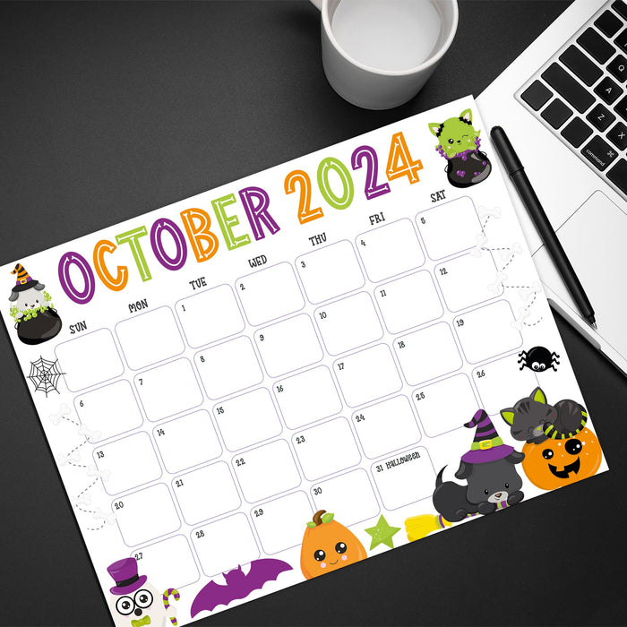 Whimsical Halloween October 2024 Calendar