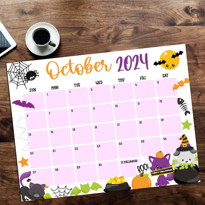 October 2024 Halloween Themed Calendar PDF