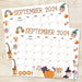 Printable September 2024 Calendar with Halloween Theme