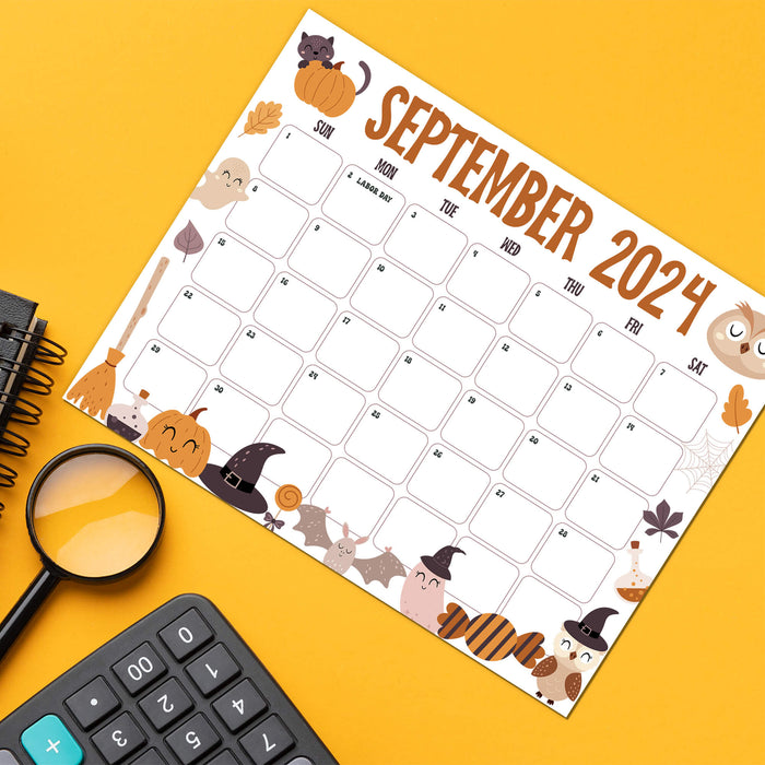 Spooky September 2024 Halloween Themed Printable Calendar