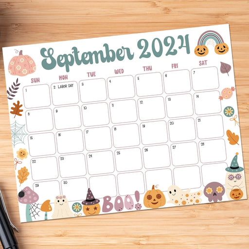 Halloween Decorations September 2024 Printable Calendar