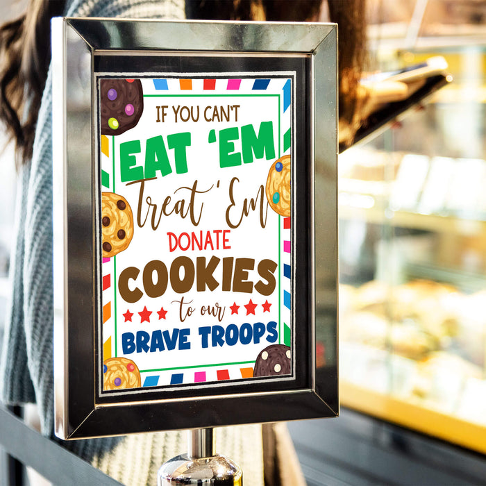 Printable Cookies for Military Troops | If You Can't Eat 'Em Treat 'Em Booth Sign