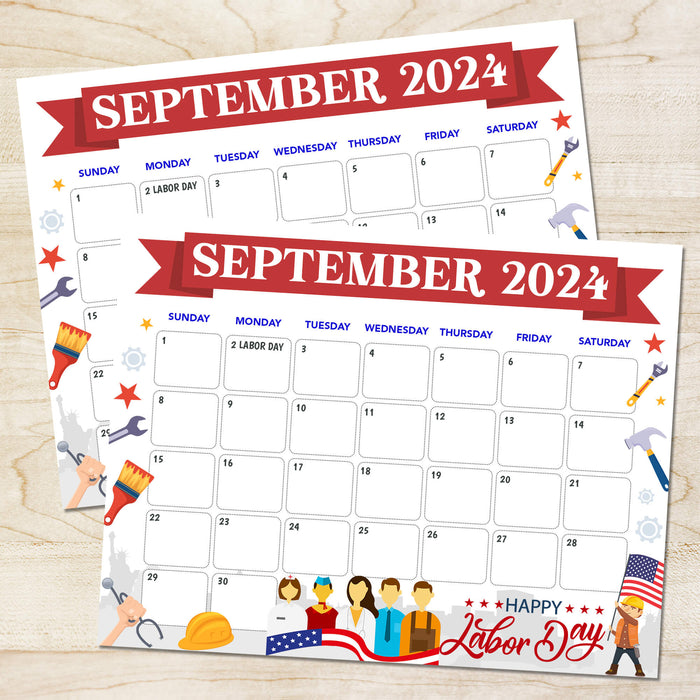 Printable September 2024 Calendar for Labor Day