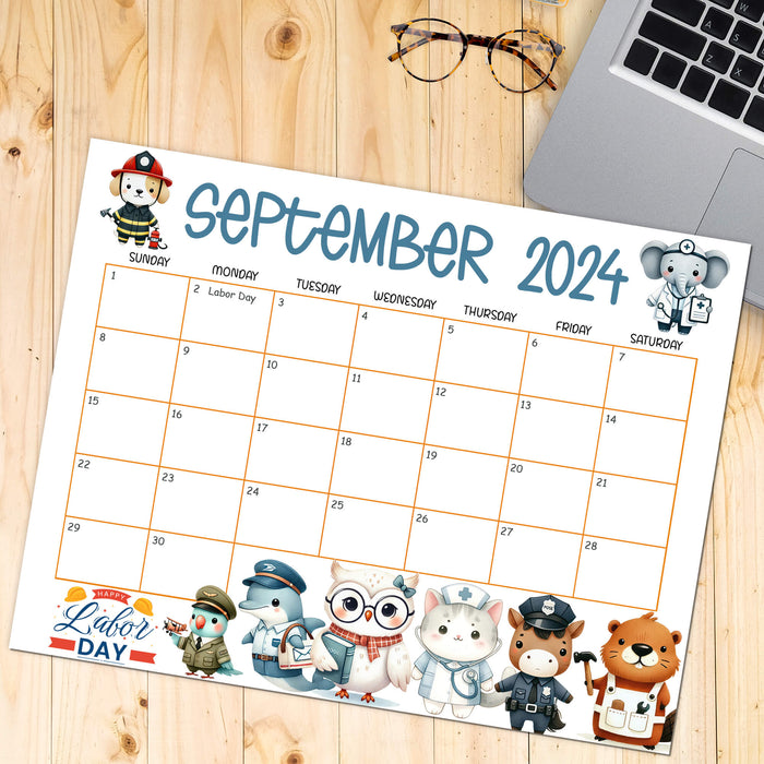 Labor Day Printable Calendar September 2024