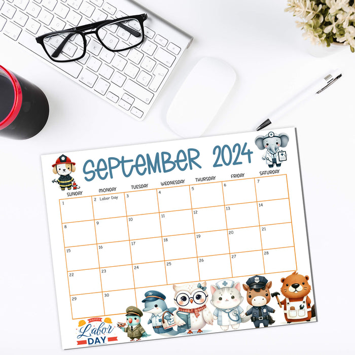 Labor Day Printable Calendar September 2024