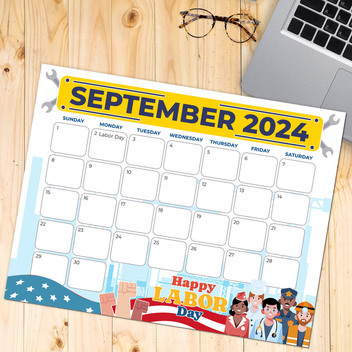 Festive Labor Day September 2024 Printable Calendar