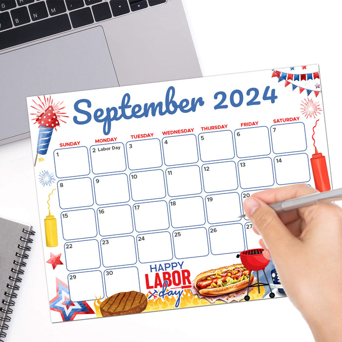 Printable September 2024 Calendar for Labor Day BBQ Cookout