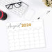 PDF Minimalist August 2024 Calendar | Printable Blank Monthly Calendar Planner