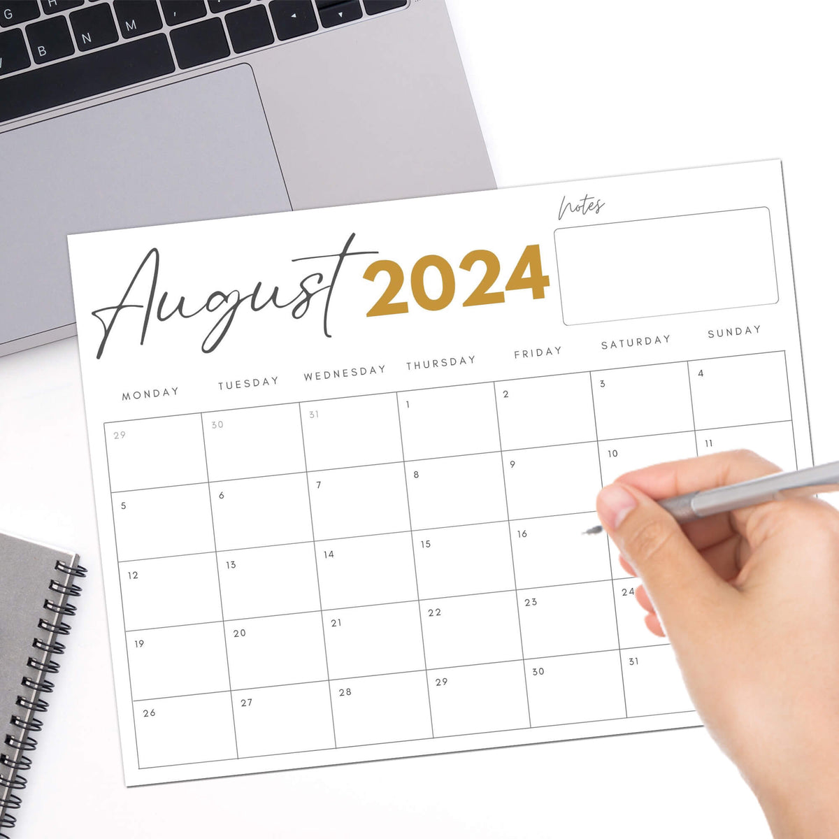 PDF Minimalist August 2024 Calendar | Printable Blank Monthly Calendar Planner - Posh Park pdf-minimalist-august-2024-calendar-printable-blank-monthly-calendar-planner-posh-park
